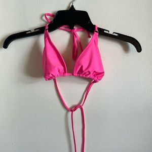 Forever 21 S Hot pink swimsuit top, Never Worn, ties around neck and back, Swim